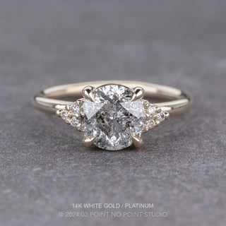 1.66 Carat Salt and Pepper Round Diamond Engagement Ring, Quinn Setting