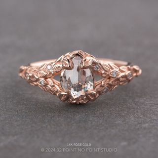 .91 Carat Salt and Pepper Pear Diamond Engagement Ring, Pixie Setting