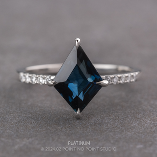 2.08 Carat Blue Kite Sapphire and Diamond Engagement Ring, Jules Setting