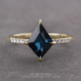 2.08 Carat Blue Kite Sapphire and Diamond Engagement Ring, Jules Setting