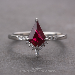 1.39 Carat Kite Ruby and Diamond Engagement Ring, Avaline Setting