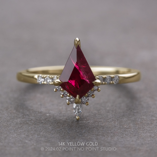 1.39 Carat Kite Ruby and Diamond Engagement Ring, Avaline Setting