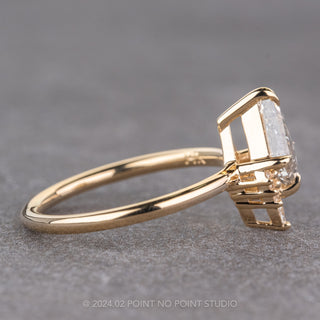 1.18 Carat Canadian Salt and Pepper Kite Diamond Engagement Ring, Ava Setting, 14k Yellow Gold