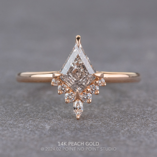 1.70 Carat Canadian Salt and Pepper Kite Diamond Engagement Ring, Ava Setting