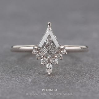 1.70 Carat Canadian Salt and Pepper Kite Diamond Engagement Ring, Ava Setting
