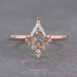 1.70 Carat Canadian Salt and Pepper Kite Diamond Engagement Ring, Ava Setting