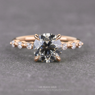 2.38 Carat Fancy Grey Round Diamond Engagement Ring, Nova Setting