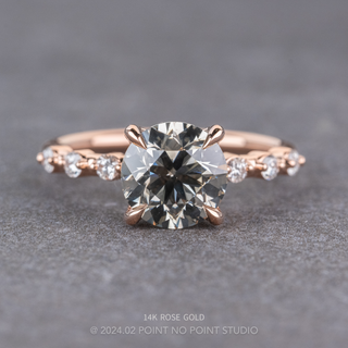2.38 Carat Fancy Grey Round Diamond Engagement Ring, Nova Setting