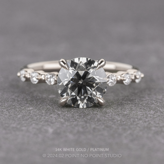 2.38 Carat Fancy Grey Round Diamond Engagement Ring, Nova Setting