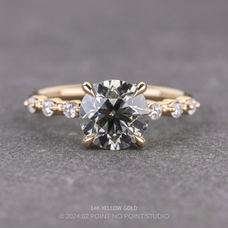 2.38 Carat Fancy Grey Round Diamond Engagement Ring, Nova Setting