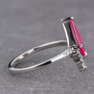 1.52 Carat Fuchsia Pink Kite Ruby and Diamond Engagement Ring, Avaline Setting, Platinum