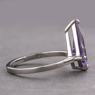 1.97 Carat Purple Kite Tanzanite Engagement Ring, Lark Setting, Platinum