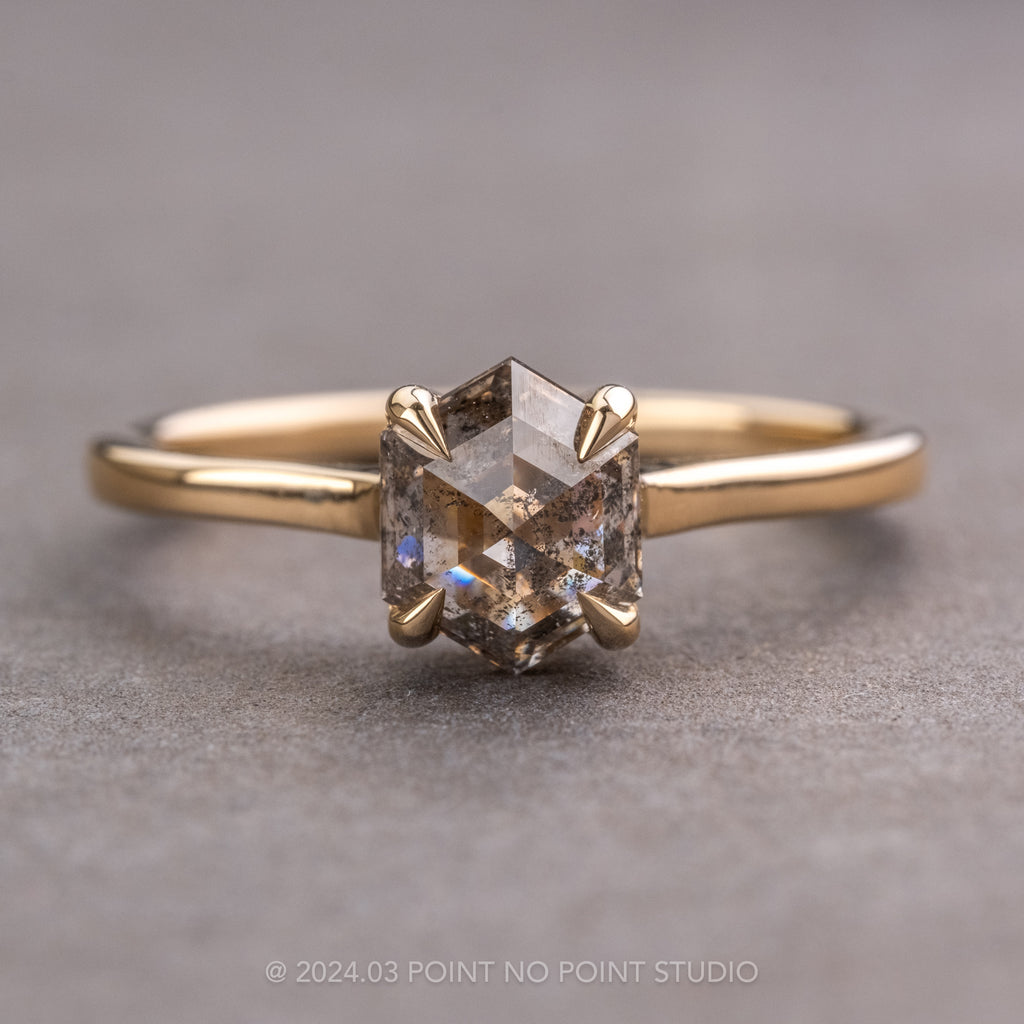 Canadian Salt and Pepper Diamond Engagement Ring, Point No Point Studio