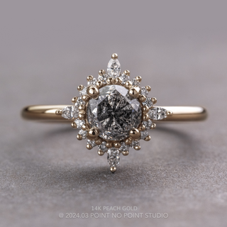 1.20 Carat Salt and Pepper Round Diamond Engagement Ring, Cosette Setting