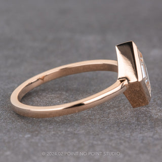 Lozenge Moissanite Engagement Ring, Bezel Jane Setting, 14K Rose Gold