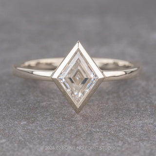 Lozenge Moissanite Engagement Ring, Bezel Jane Setting, Platinum