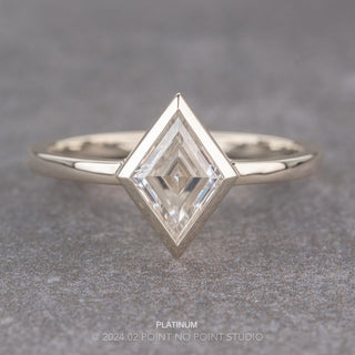 Lozenge Moissanite Engagement Ring, Bezel Jane Setting
