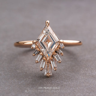 1.40 Carat Lozenge Moissanite and Diamond Engagement Ring, Wren Setting