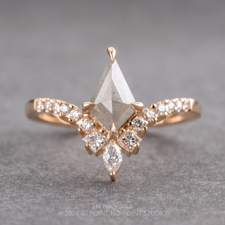 1.39 Carat Icy White Kite Diamond Engagement Ring, Willa Setting