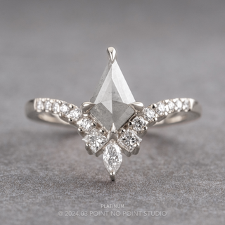 1.39 Carat Icy White Kite Diamond Engagement Ring, Willa Setting