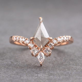 1.39 Carat Icy White Kite Diamond Engagement Ring, Willa Setting