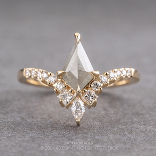 1.39 Carat Icy White Kite Diamond Engagement Ring, Willa Setting