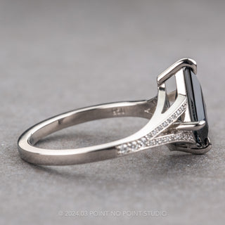 2.09 Carat Blue Kite Sapphire and Diamond Engagement Ring, River Setting, Platinum