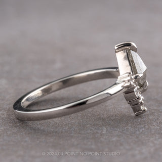 .55 Carat Salt and Pepper Kite Diamond Engagement Ring, Cami Setting, Platinum