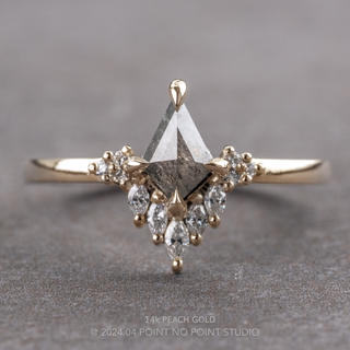 .80 Carat Salt and Pepper Kite Diamond Engagement Ring, Cami Setting