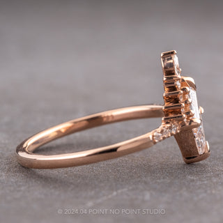 .85 Carat Clear Lozenge Diamond Engagement Ring, Avaline Setting, 14K Rose Gold