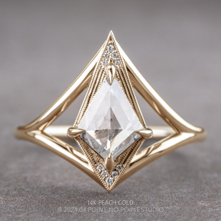 1.73 Carat Salt and Pepper Kite Diamond Engagement Ring, Arwen Setting