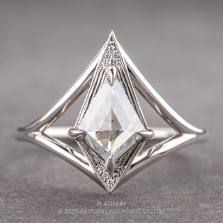 1.73 Carat Salt and Pepper Kite Diamond Engagement Ring, Arwen Setting