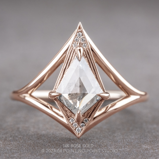 1.73 Carat Salt and Pepper Kite Diamond Engagement Ring, Arwen Setting