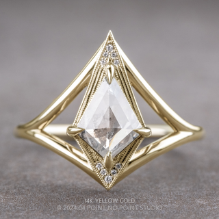 1.73 Carat Salt and Pepper Kite Diamond Engagement Ring, Arwen Setting
