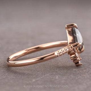 .81 Carat Salt and Pepper Kite Diamond Engagement Ring, Wren Setting, 14K Rose Gold
