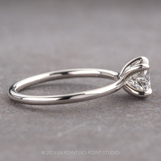 .95 Carat Canadian Salt and Pepper Round Diamond Engagement Ring, Tulip Jane Setting, Platinum