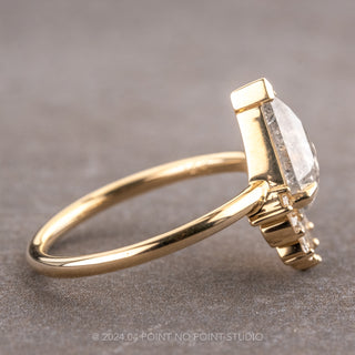 1.60 Carat Salt and Pepper Shield Diamond Engagement Ring, Wren Setting, 14k Yellow Gold