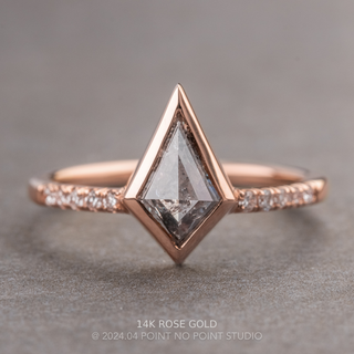 1.17 Carat Salt and Pepper Kite Diamond Engagement Ring, Bezel Jules Setting
