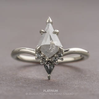 1.08 Carat Icy White Kite Diamond Engagement Ring, Charlie Setting