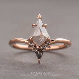 1.08 Carat Icy White Kite Diamond Engagement Ring, Charlie Setting