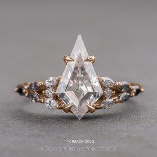 Kite Moissanite and Diamond Engagement Ring, Ombre Winnie Setting
