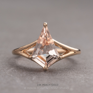 1.02 Carat Kite Morganite Engagement Ring, Split Shank Jane Setting