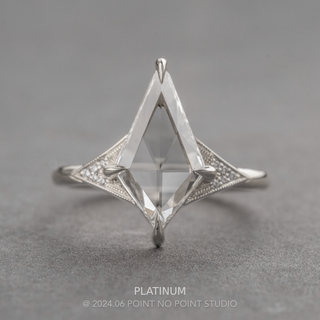 1.25 Carat Clear Kite Diamond Engagement Ring, Aela Setting