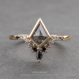 .96 Carat Black Kite Diamond Engagement Ring, Bezel Ombre Avaline Setting, Point No Point Studio. Available in a variety of metal types. Eco-friendly, Recycled Metals, Conflict Free.