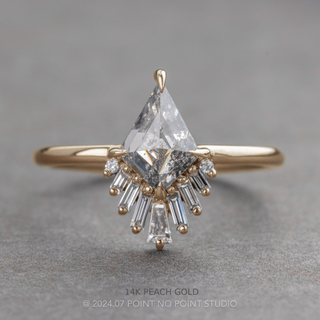 1.43 Carat Canadian Salt and Pepper Kite Diamond Engagement Ring, Wren Setting