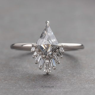 1.43 Carat Canadian Salt and Pepper Kite Diamond Engagement Ring, Wren Setting