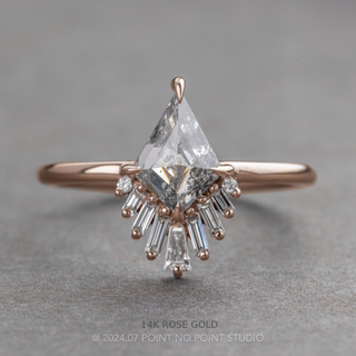 1.43 Carat Canadian Salt and Pepper Kite Diamond Engagement Ring, Wren Setting