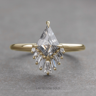 1.43 Carat Canadian Salt and Pepper Kite Diamond Engagement Ring, Wren Setting
