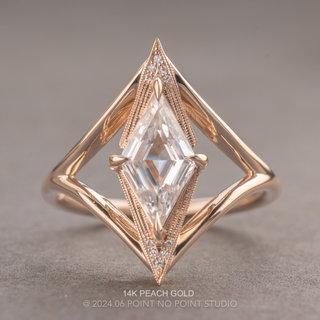 1.21 Carat Lozenge Moissanite and Diamond Engagement Ring, Arwen Setting