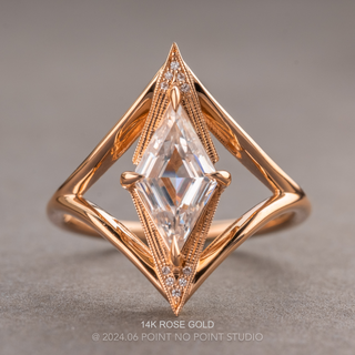 1.21 Carat Lozenge Moissanite and Diamond Engagement Ring, Arwen Setting